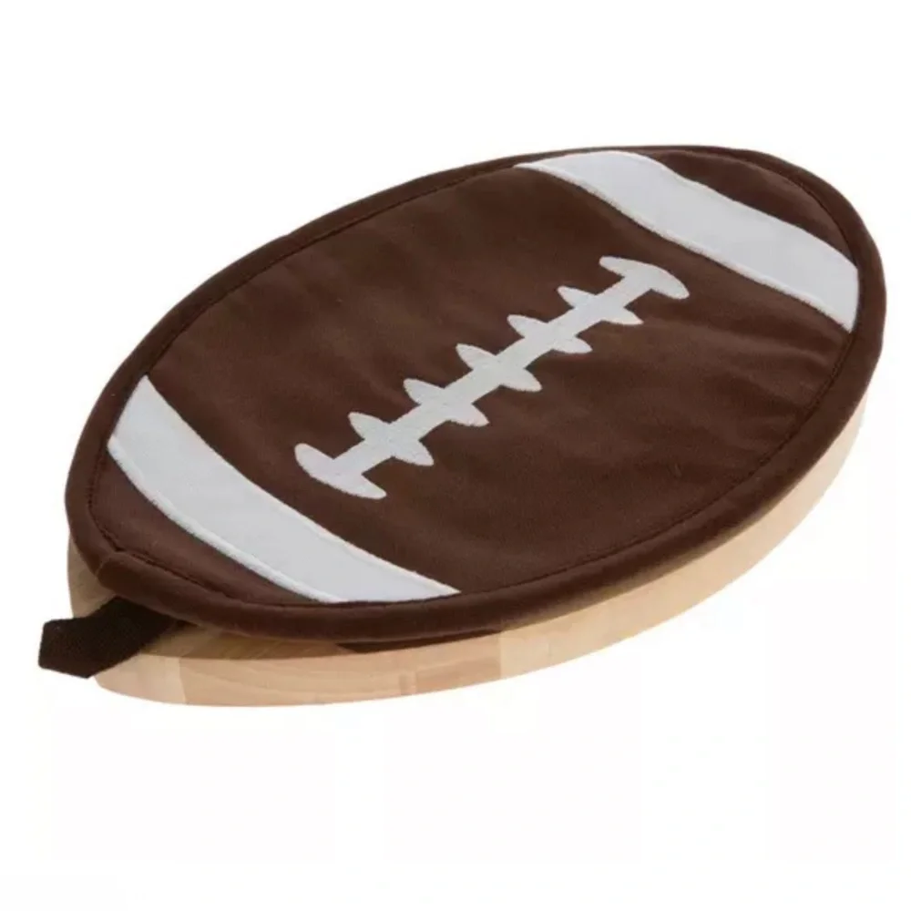 New! Football Pot Holder and Wood Trivet Set for Tailgate or Super Bowl Party